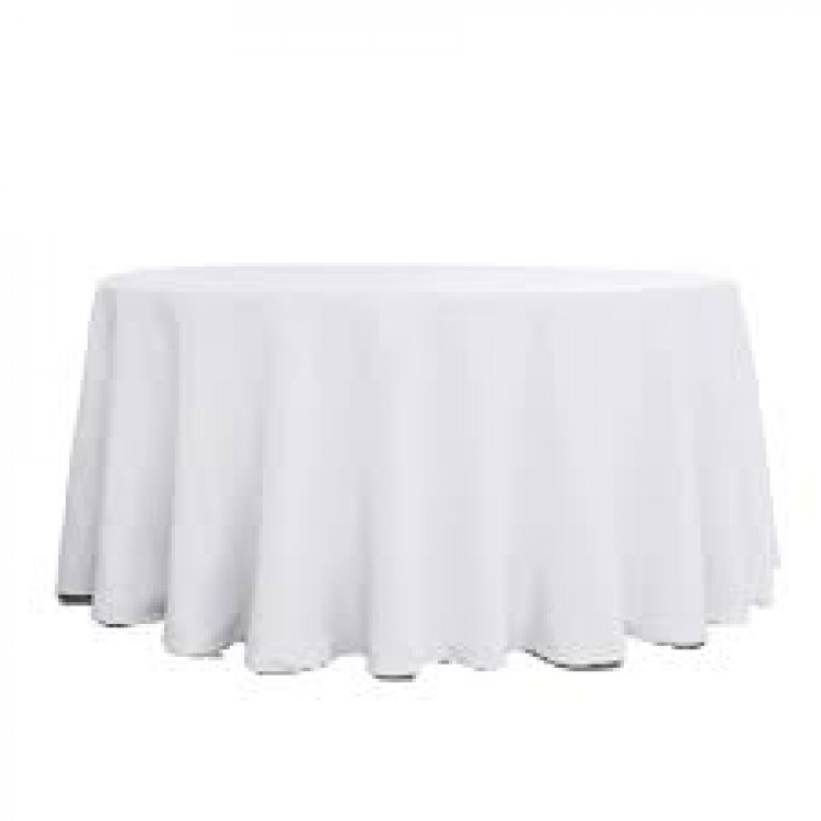 Round White Tablecloth